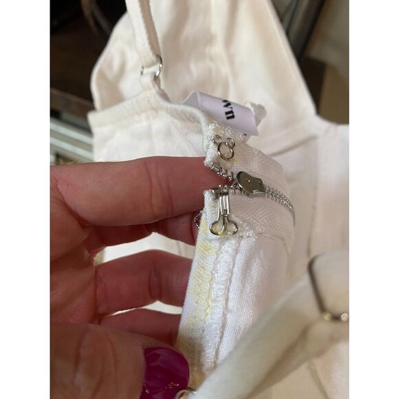 Superdown Rocky Denim Spaghetti Strap Bodysuit White Womens Size XS - Picture 11 of 13